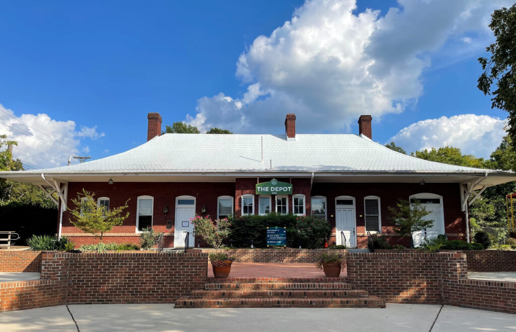 old train depot which is the apex welcome center