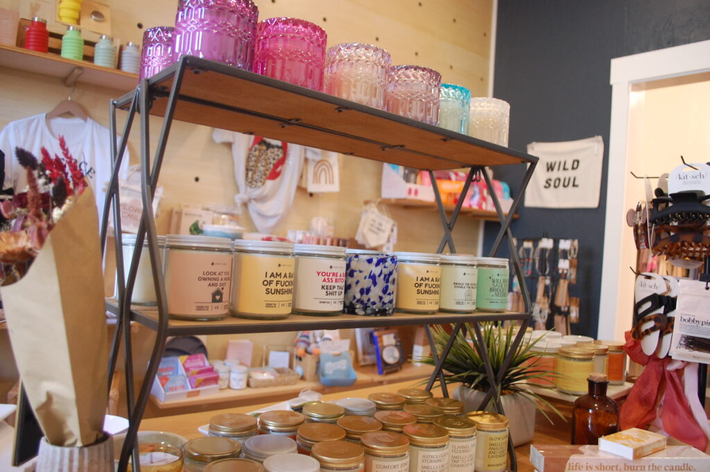 shelves of boutique gifts