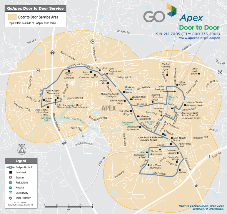 Go apex bus route map for door to door service