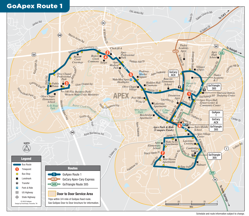 Go Apex Bus route map