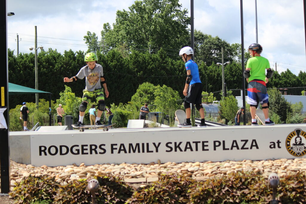 children at the skate park